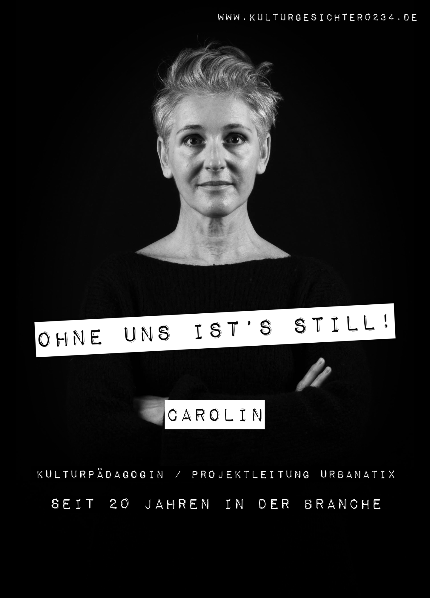 Carolin – Kulturpädagogin / Projektleitung URBANATIX. Seit 20 Jahren in der Branche.
