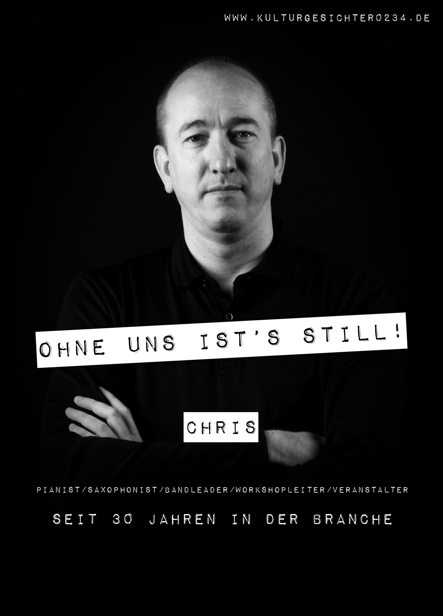 Chris – Pianist/Saxophonist/Bandleader/Workshopleiter/Veranstalter. Seit 30 Jahren in der Branche.