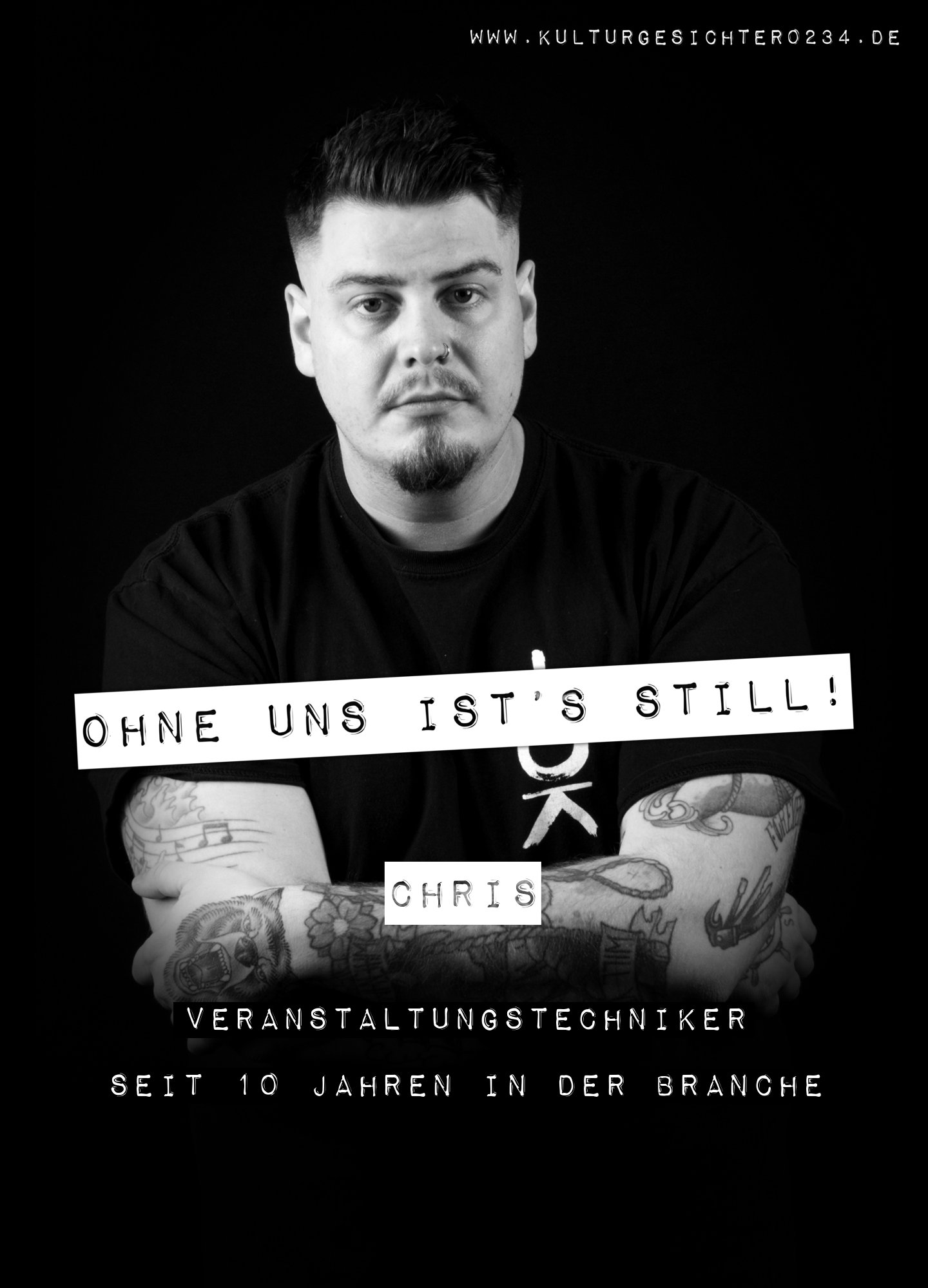 Chris – Veranstaltungstechniker. Seit 10 Jahren in der Branche.