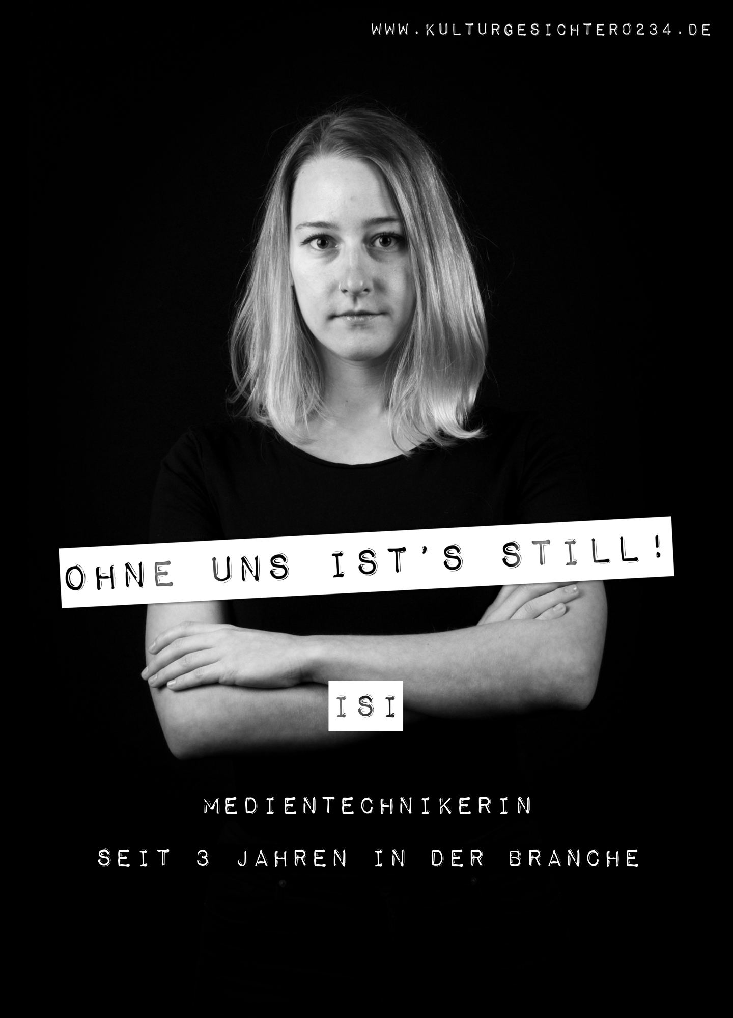 Isi – Medientechnikerin. Seit 3 Jahren in der Branche.