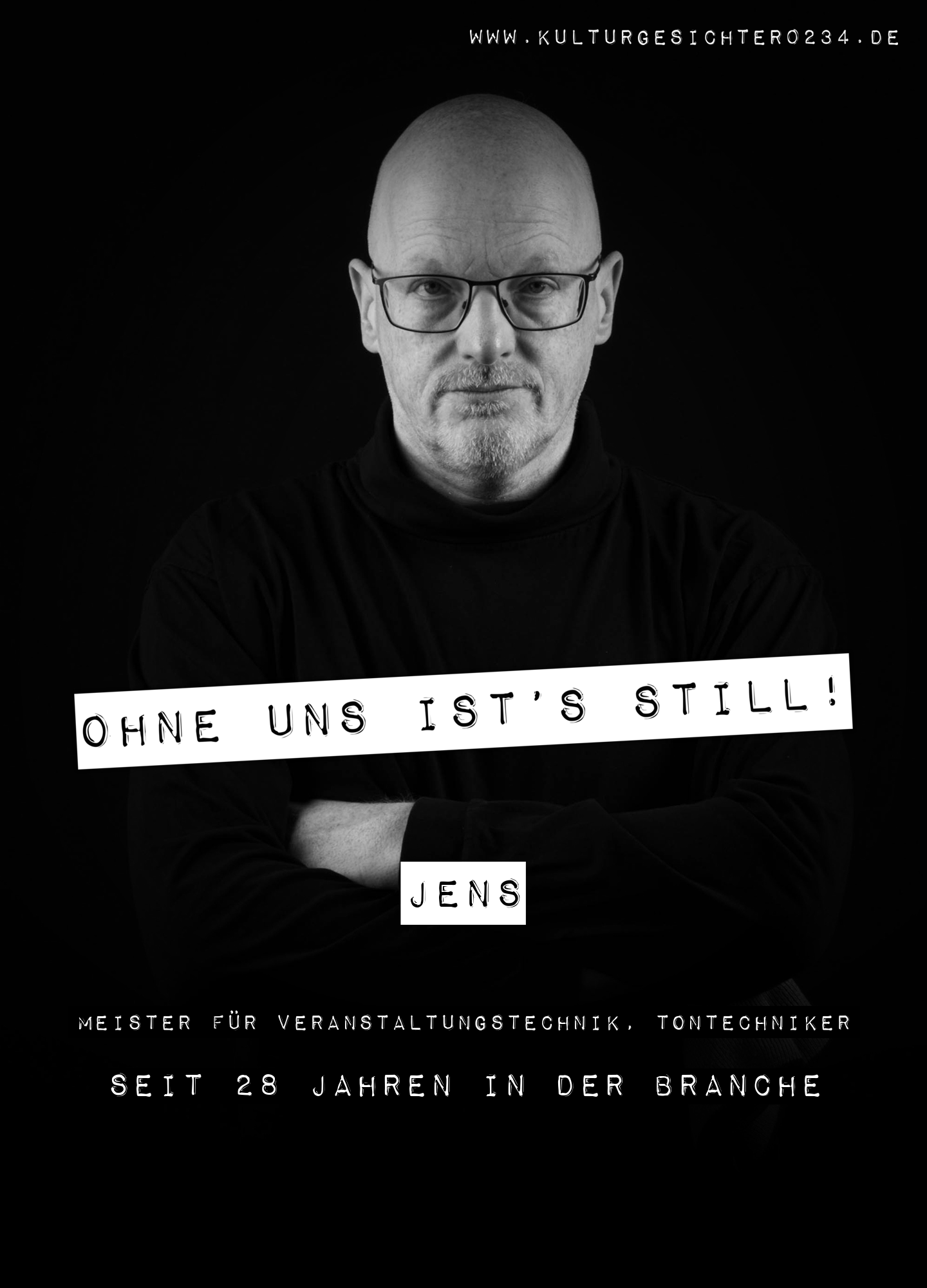 Jens – Meister für Veranstaltungstechnik, Tontechniker. Seit 28 Jahren in der Branche.