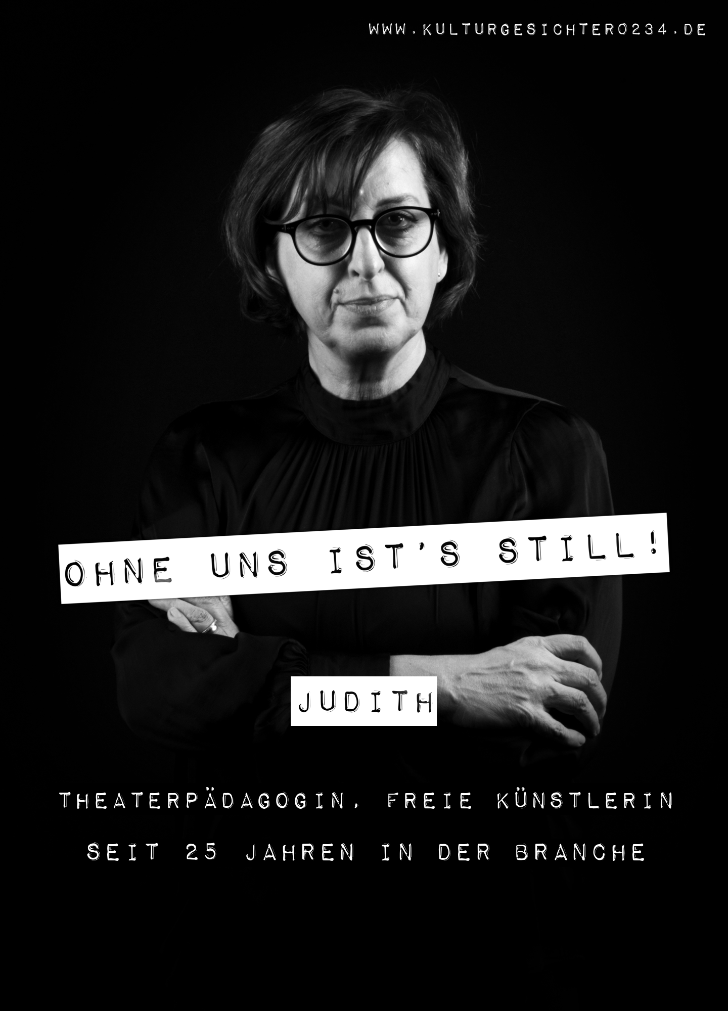 Judith – Theaterpädagogin, Freie Künstlerin. Seit 25 Jahren in der Branche.