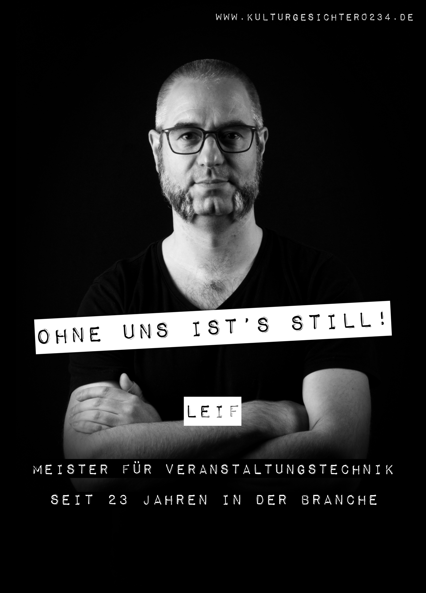 Leif – Meister für Veranstaltungstechnik. Seit 23 Jahren in der Branche.