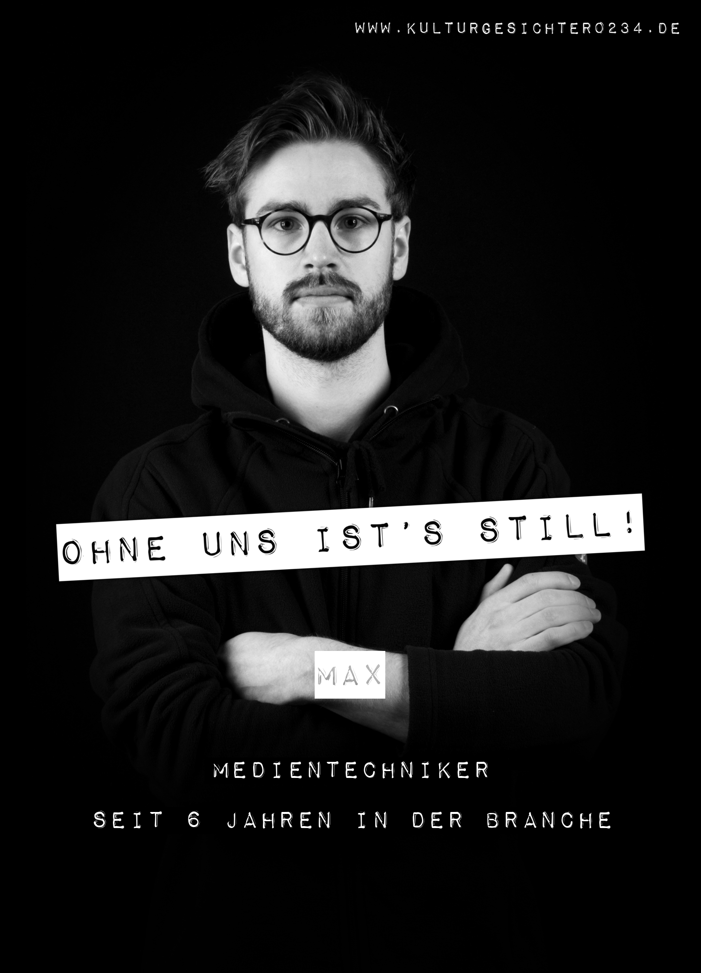 Max – Medientechniker. Seit 6 Jahren in der Branche.