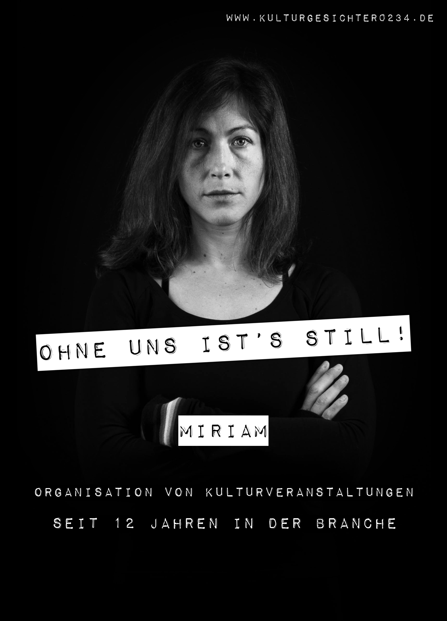 Miriam – Organisation von Kulturveranstaltungen. Seit 12 Jahren in der Branche.