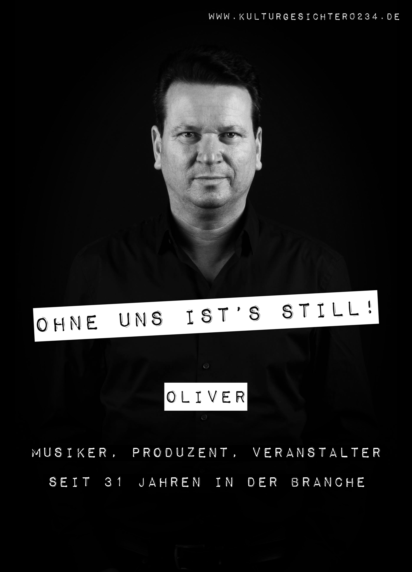 Oliver – Musiker, Produzent, Veranstalter. Seit 31 Jahren in der Branche.