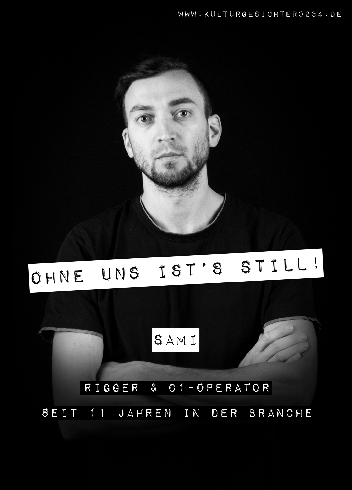 Sami – Rigger & C1-Operator. Seit 11 Jahren in der Branche.