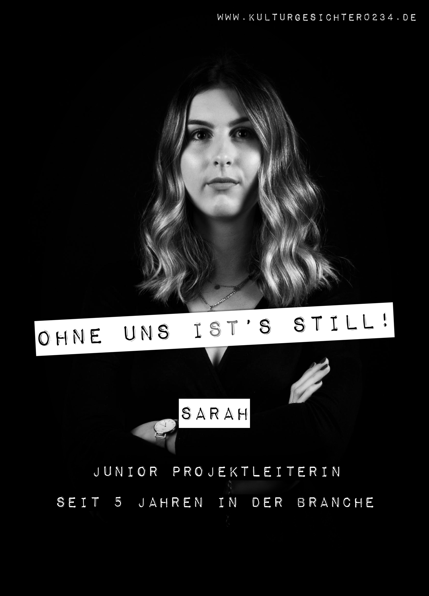 Sarah – Junior Projektleiterin. Seit 5 Jahren in der Branche.